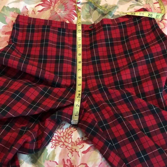 Vtg 90s JONES NY Size 14 Tartan Plaid Stretchy Flat Front HighWaist Snap-Close - Picture 14 of 16